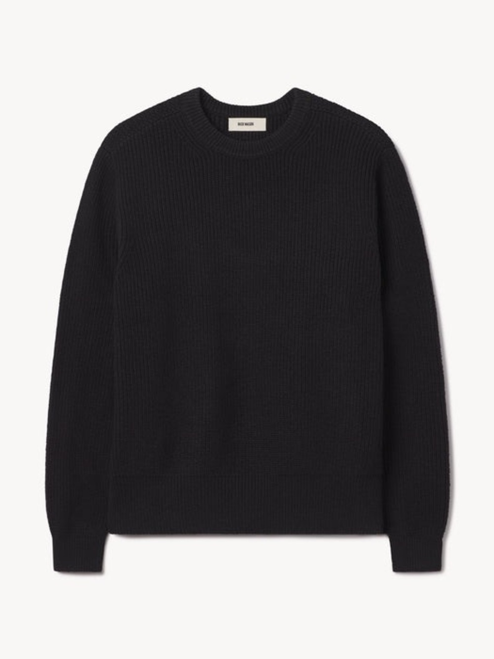 Buck Mason Black Ribbed Crewneck Sweater